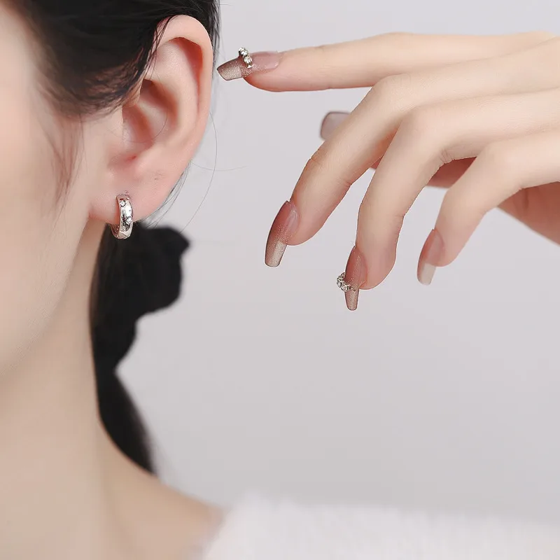 Sterling silver Huggie Hoop Earrings - Image 2
