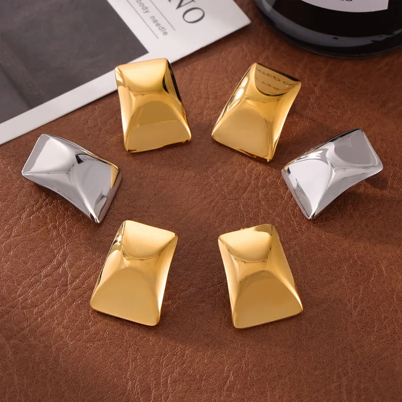 Modern Geometric Chunky Stud Earrings