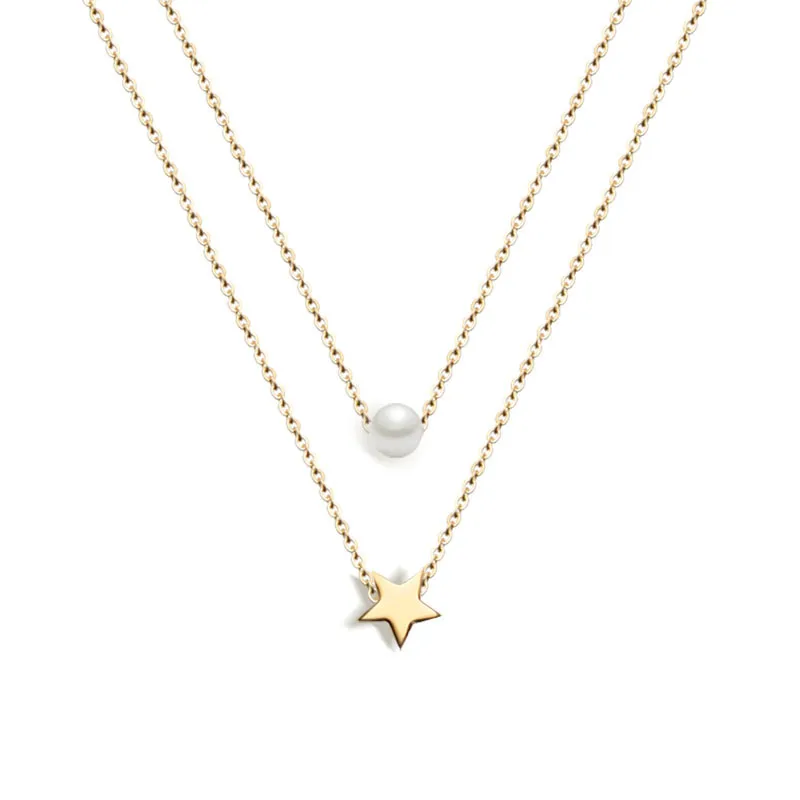 Starry Pearl Layered Necklace
