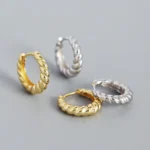 Sterling Silver Classic Braided Gold Hoop Earrings