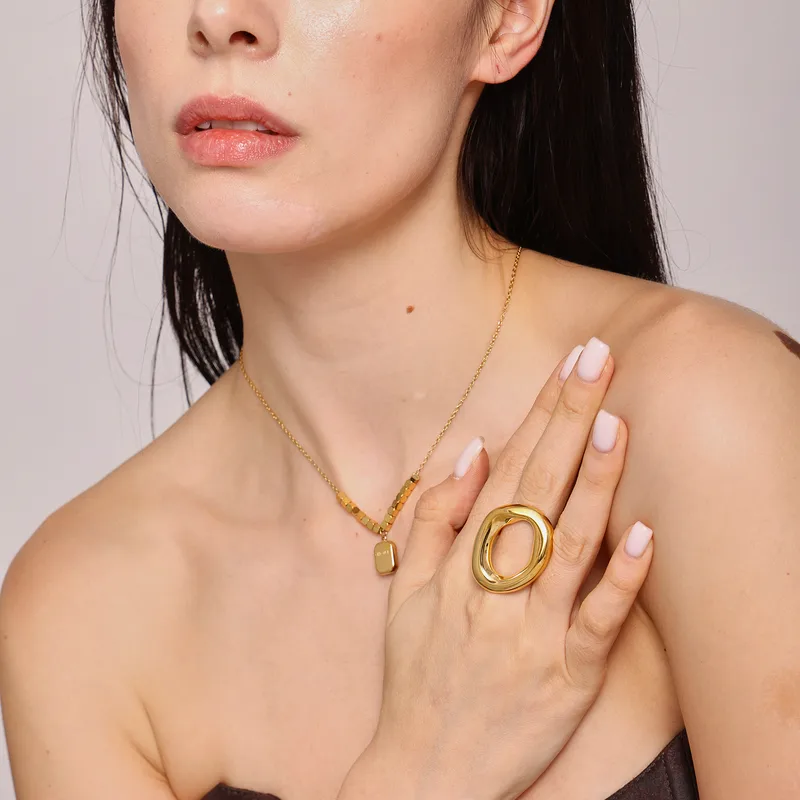 Geometric Minimalist Pendant Necklace - Image 2