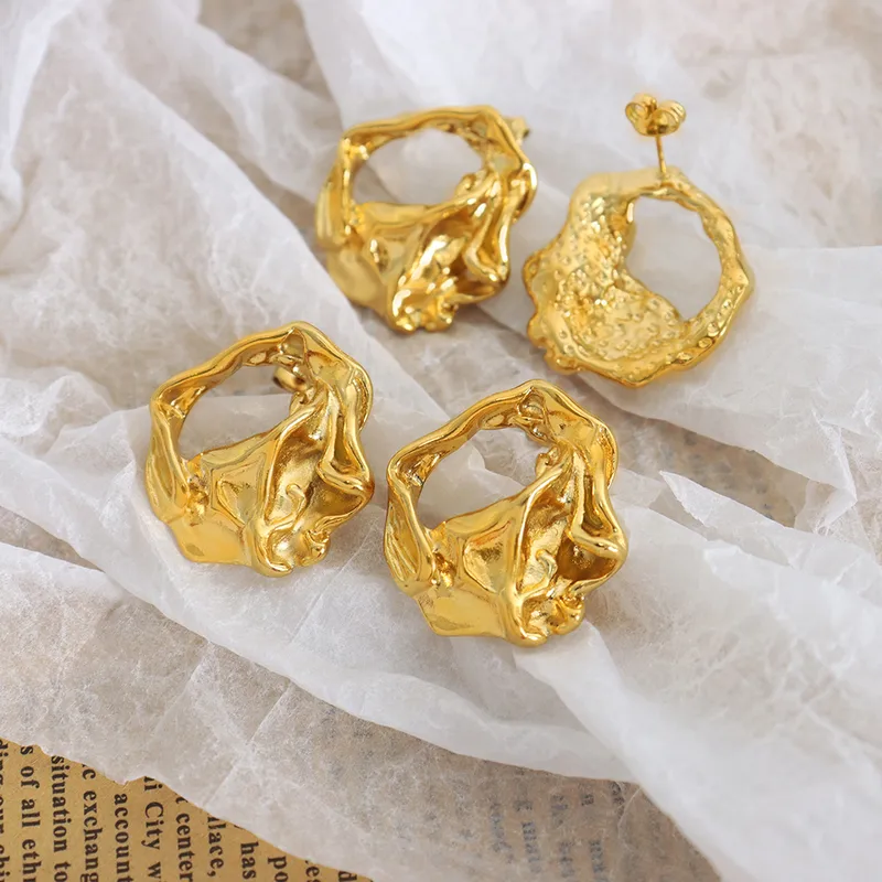 Abstract Sculptural  Hoop Earrings - Image 5