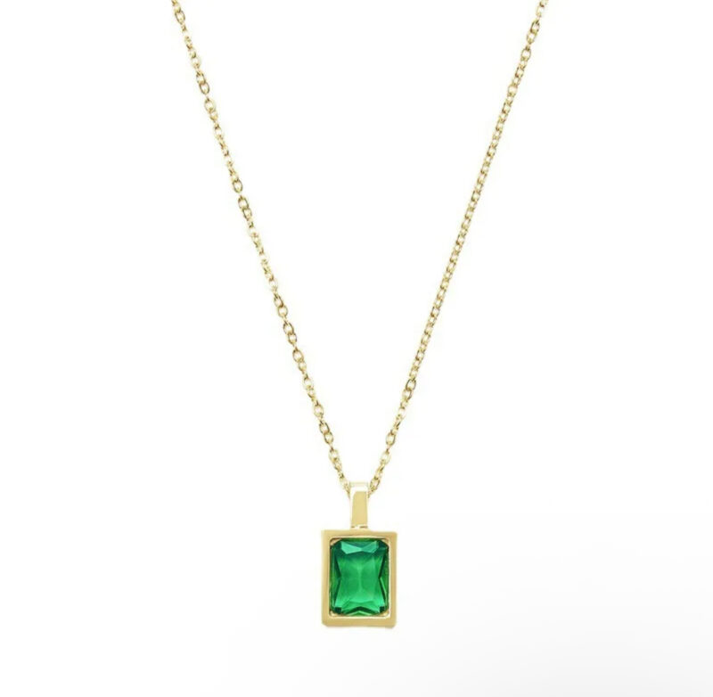 Emerald Charm Pendant Necklace