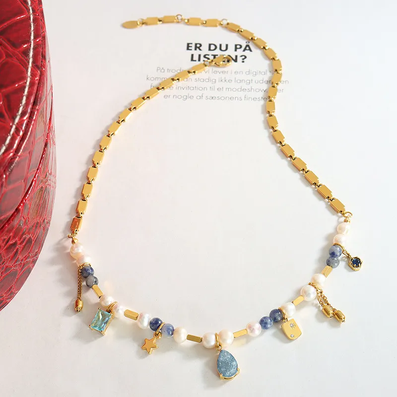 Gem & Pearl Charm Necklace - Image 5