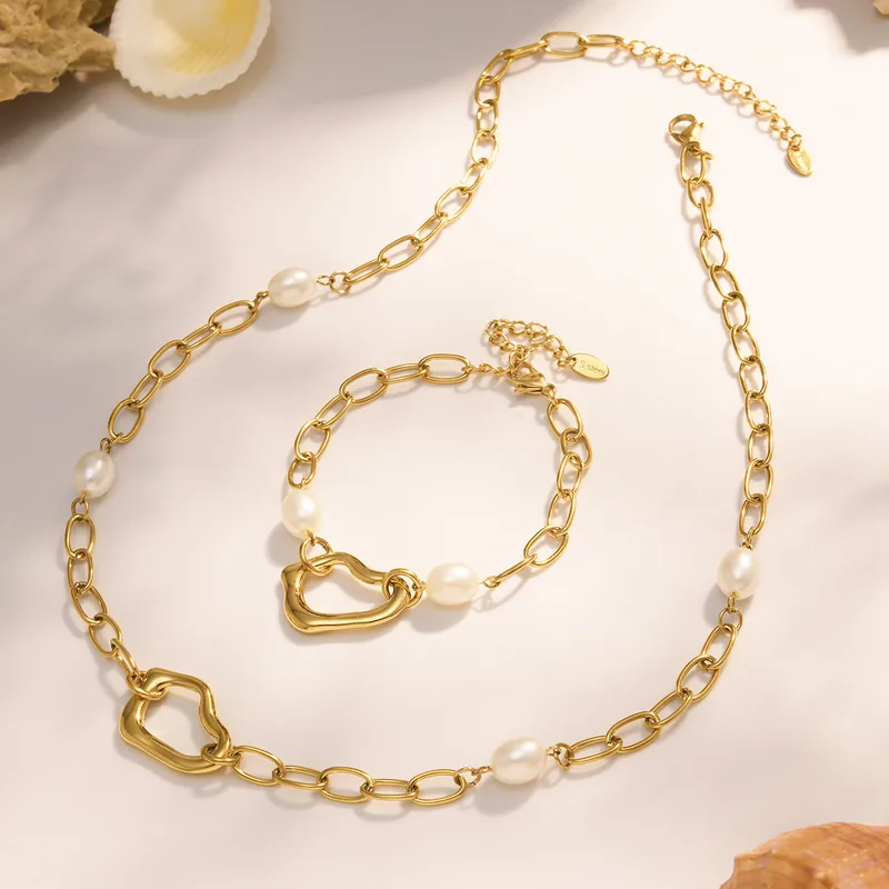 Golden Pearl Link Set