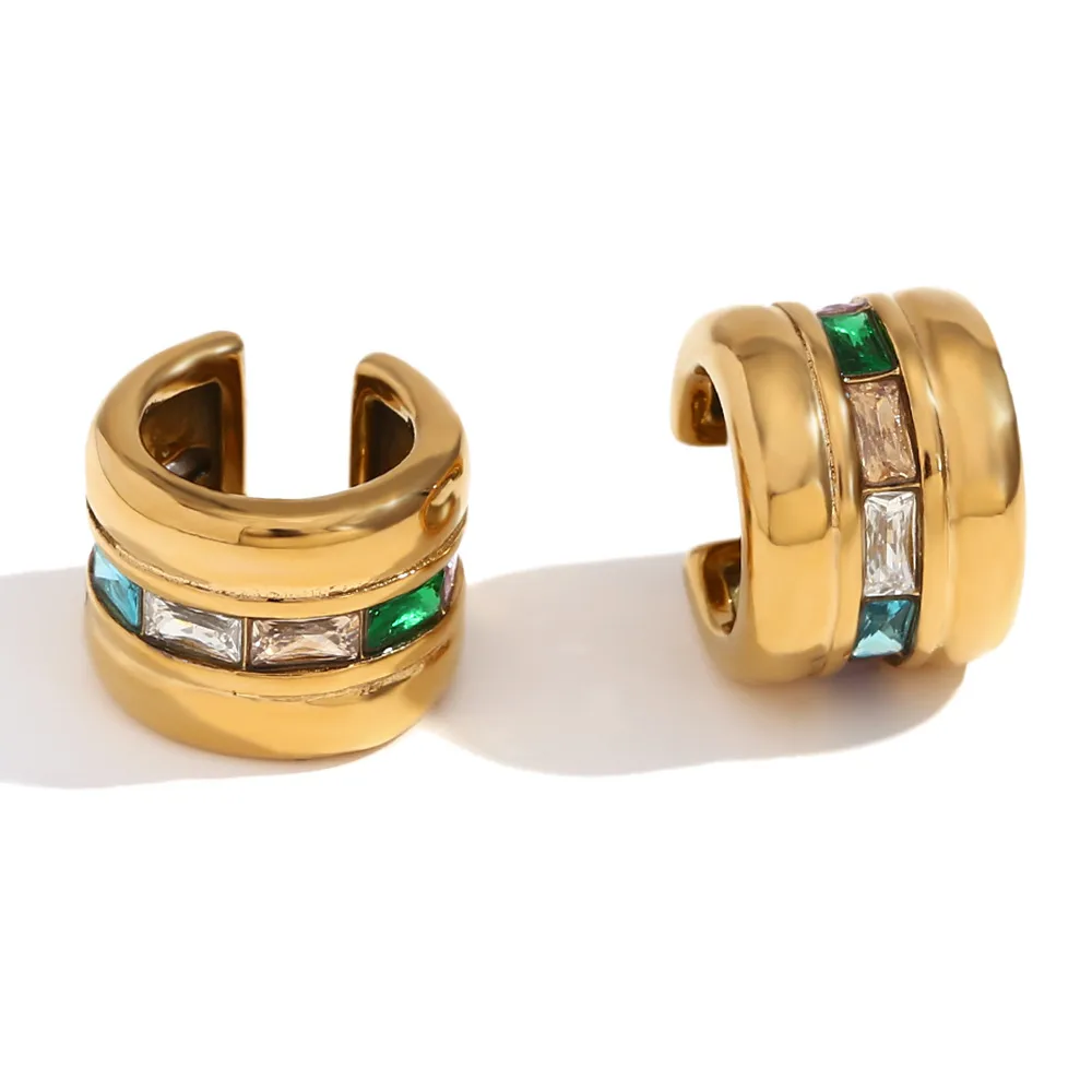 Colorful Gemstone Ear Cuffs