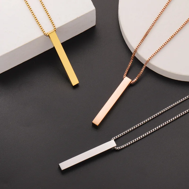 Minimalist Bar Pendant Necklace - Image 7