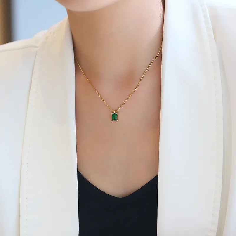 Emerald Charm Pendant Necklace - Image 5
