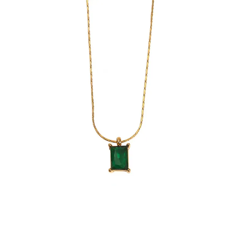 Emerald Charm Pendant Necklace - Image 2