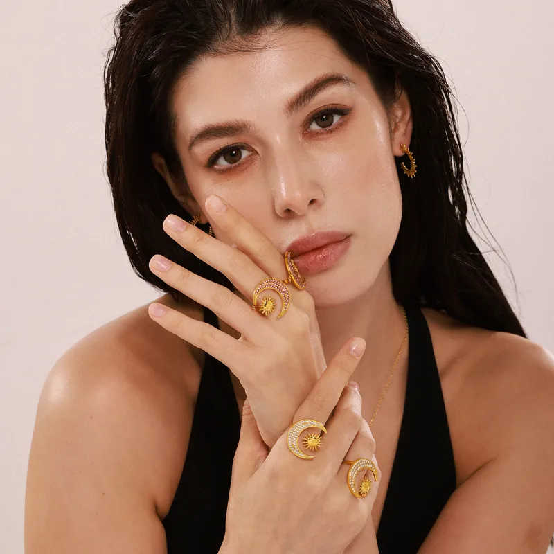 Sun & Moon Gold-Plated Ring - Image 4