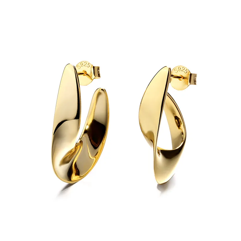 Sterlign Silver Twisted Wave  Earrings