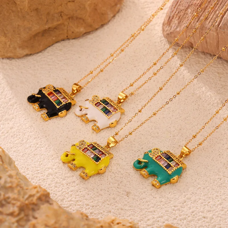 Elephant Charm Pendant Necklace