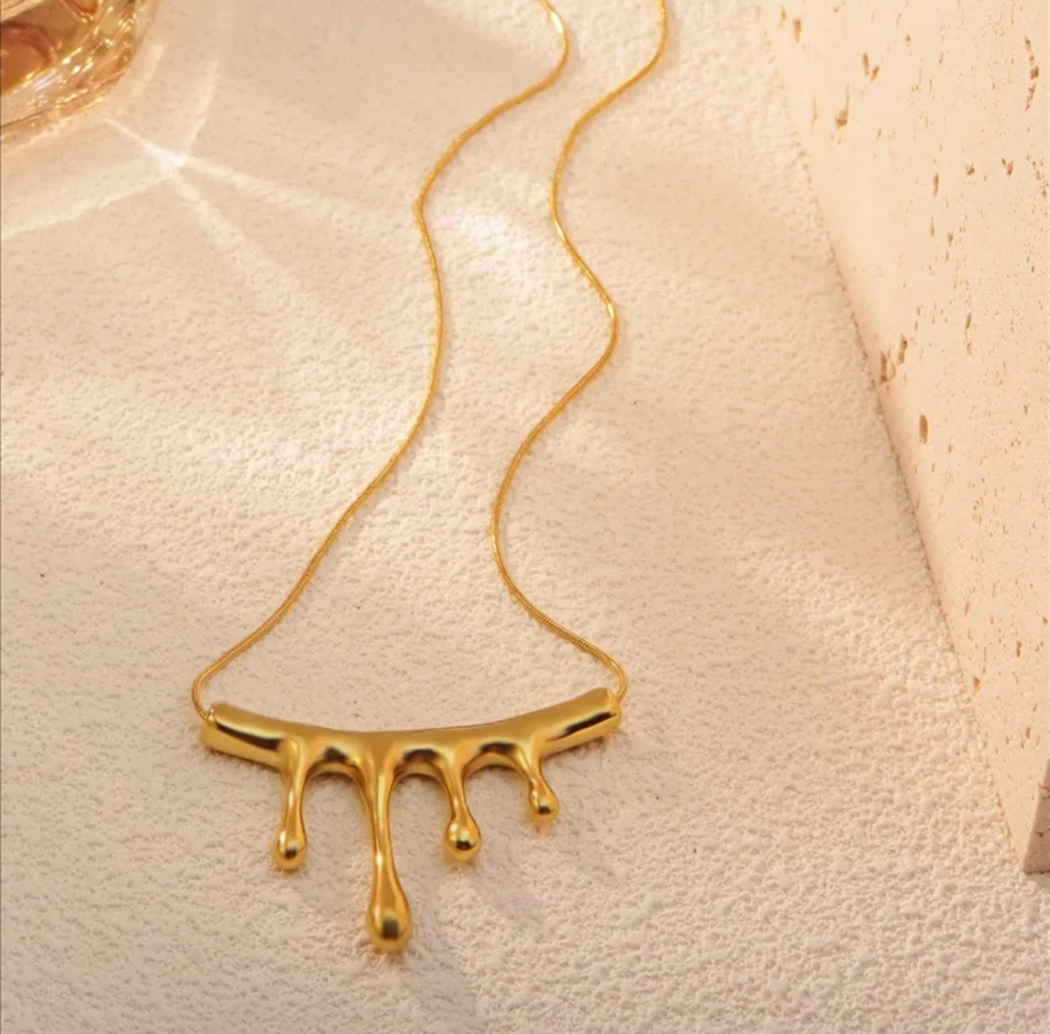 Gold Drip Effect Necklace - Image 2