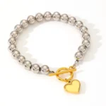 Shimmering Hearts Bead Bracelet