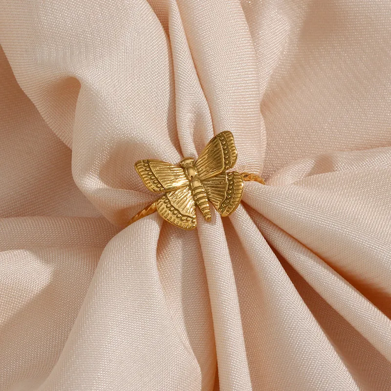 Gold Butterfly Adjustable Ring - Image 3