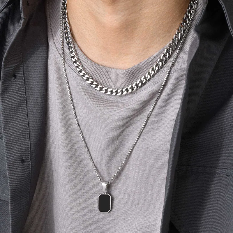 Rectangular Pendant Necklace - Image 6