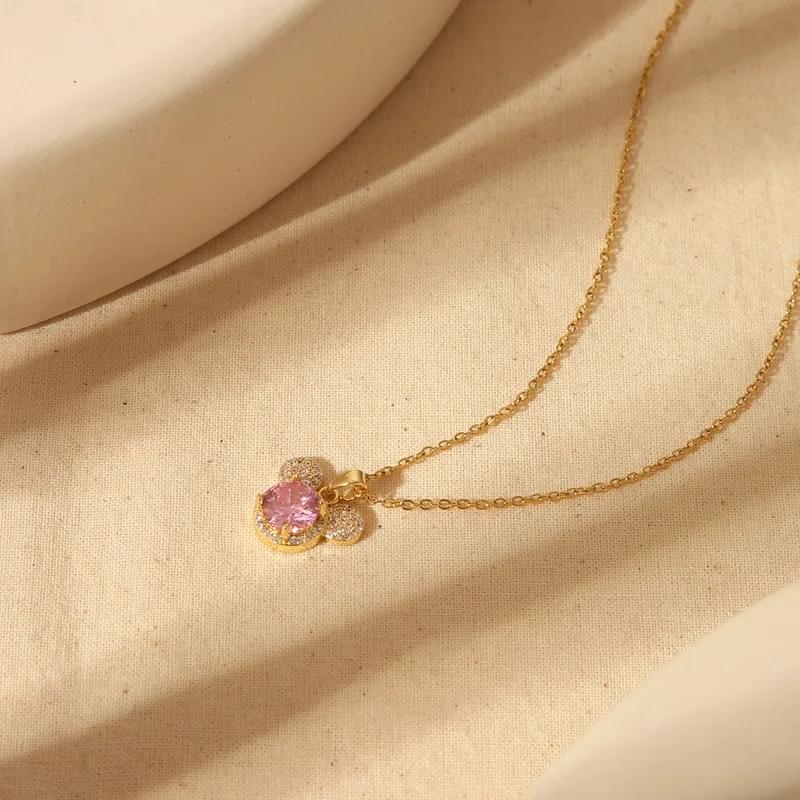 Crystal Circle Pendant Necklace - Image 2